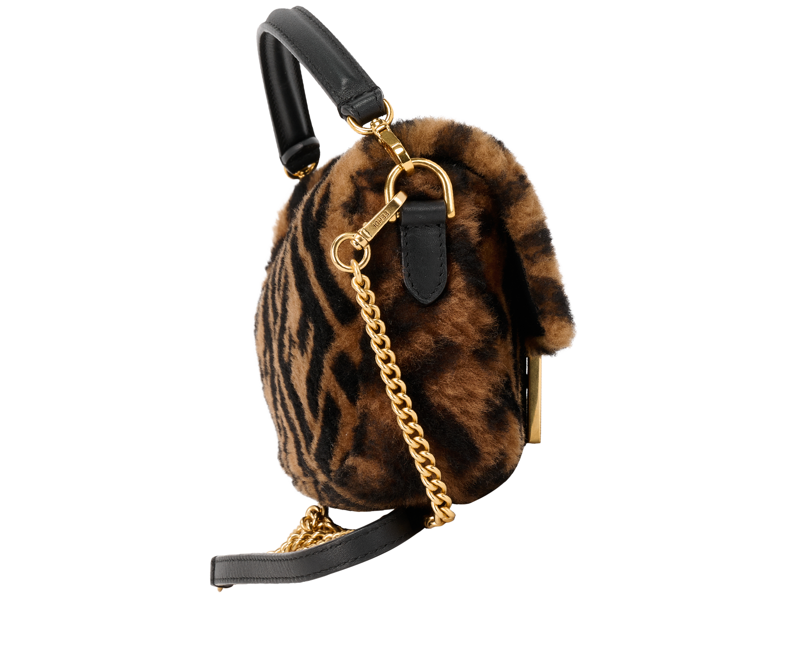 Zucca Baguette, &pound;995, Handbags, Brown, Leather/Shearling, Side view